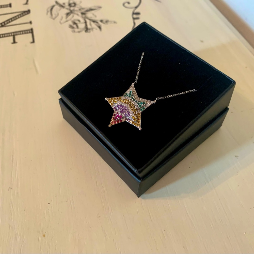 Rainbow Dimond star necklace